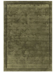 Tappeto tinta unita Rise Olive in lana e viscosa, perfetto per ambienti minimal. Eleganza naturale e comfort duraturo per ogni