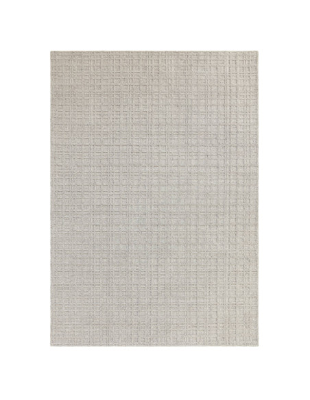 Elevate your space with the Thatch Greige rug, a handcrafted minimalist rug featuring a soft neutral tone and elegant geometric