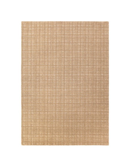Tappeto minimal Thatch Honey in lana e poliestere, design geometrico e tinta unita, perfetto per ambienti moderni e accoglienti