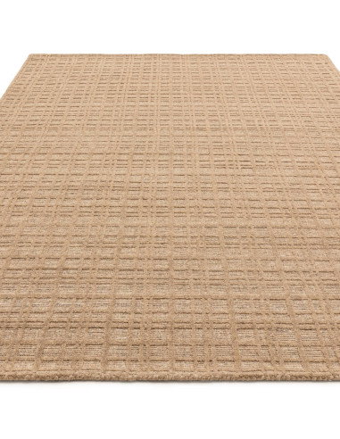 Tappeto minimal Thatch Honey in lana e poliestere, design geometrico e tinta unita, perfetto per ambienti moderni e accoglienti
