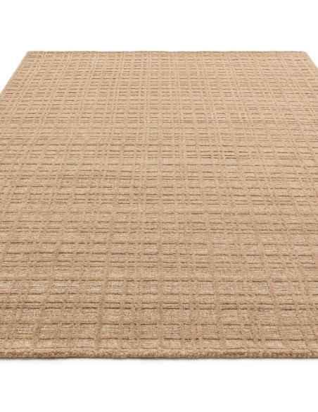 Tappeto minimal Thatch Honey in lana e poliestere, design geometrico e tinta unita, perfetto per ambienti moderni e accoglienti