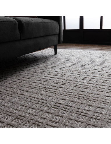 Tappeto Thatch Taupe: eleganza geometrica e comfort naturale in un design tinta unita, perfetto per ambienti moderni e minimali