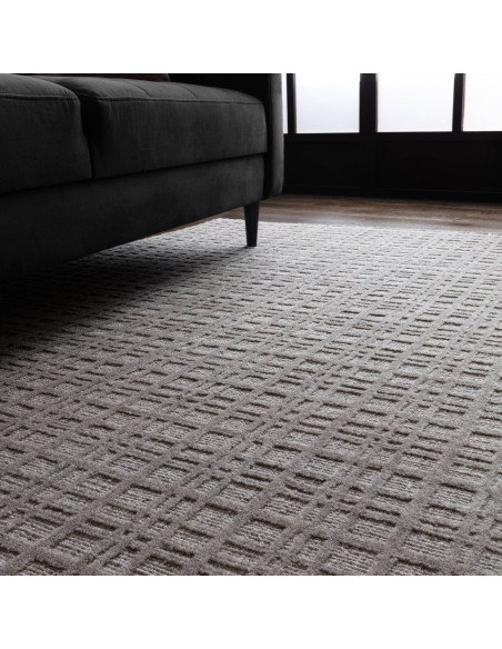 Tappeto Thatch Taupe: eleganza geometrica e comfort naturale in un design tinta unita, perfetto per ambienti moderni e minimali