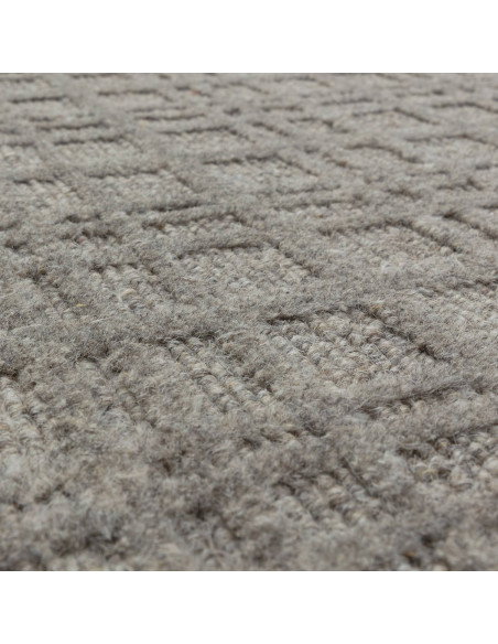 Elevate your space with the Thatch Taupe neutral rug, featuring a subtle geometric check pattern and durable, soft wool blend f