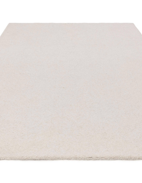 Tappeto Theodore Chevron Ivory in lana naturale, tinta unita avorio, perfetto per ambienti minimal e moderni, elegante e facile