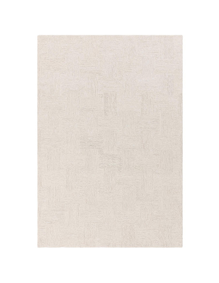 Elevate your space with the Theodore Hatch White & Sand rug, a minimalist rug featuring hand-tufted texture and timeless neutra