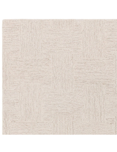 Elevate your space with the Theodore Hatch White & Sand rug, a minimalist rug featuring hand-tufted texture and timeless neutra