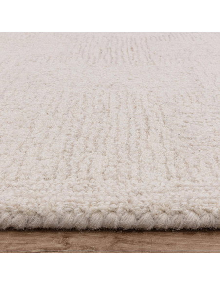 Tappeto tinta unita Theodore Hatch White & Sand: eleganza minimalista, morbidezza naturale e design versatile per ambienti mode