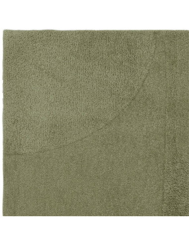 Soft and durable Tova Green minimalist rug with subtle patterns, perfect for adding modern elegance and calm to any living spac