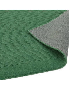 Tappeto tinta unita York Forest Green in lana naturale, design geometrico minimalista, perfetto per ambienti eleganti e accogli 2