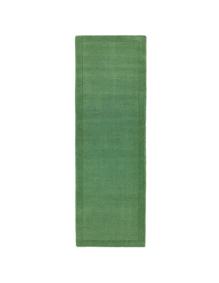 Tappeto tinta unita York Forest Green in lana naturale, design geometrico minimalista, perfetto per ambienti eleganti e accogli