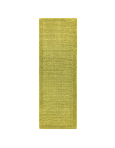 Elevate your space with the York Green rug—an elegant minimalist rug in natural wool featuring a subtle geometric design and pl