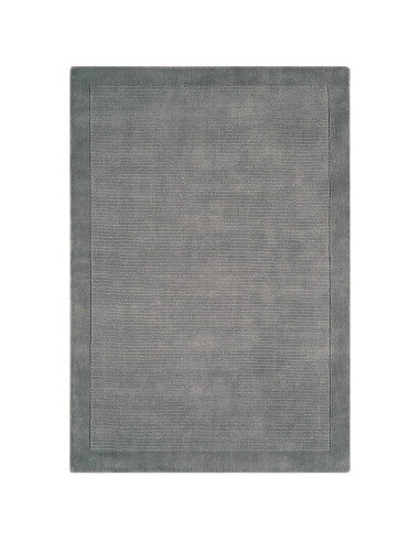 Elevate your space with the York Grey rug, a minimalist rug featuring a geometric border and soft, durable 100% wool for timele
