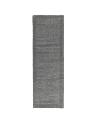 Elevate your space with the York Grey rug, a minimalist rug featuring a geometric border and soft, durable 100% wool for timele