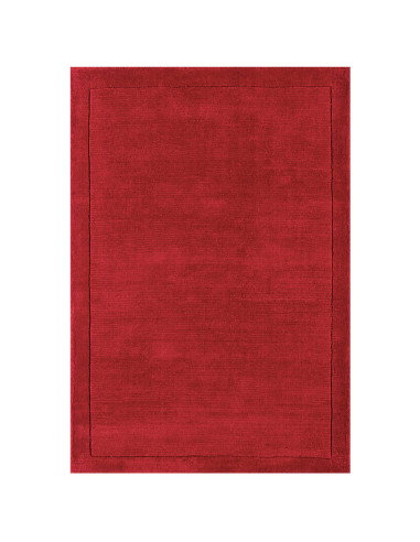 Tappeto tinta unita York Poppy in lana naturale, design geometrico e stile minimal: eleganza e comfort per ogni ambiente modern