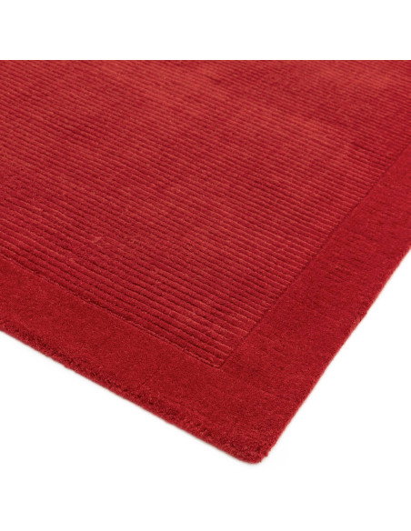 Tappeto tinta unita York Poppy in lana naturale, design geometrico e stile minimal: eleganza e comfort per ogni ambiente modern
