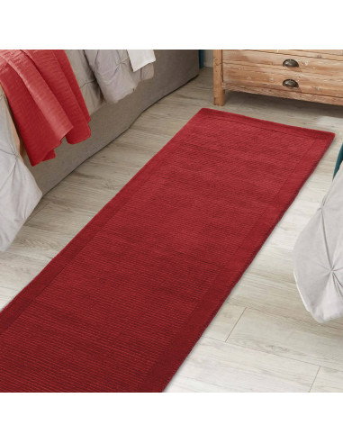 Elevate your space with the York Poppy rug—vibrant red, minimalist design, and soft natural wool for lasting comfort and style.