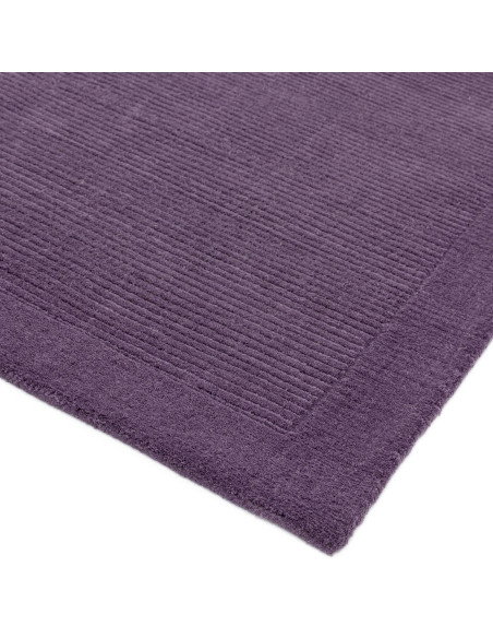 Elevate your space with the York Purple rug, a minimalist rug in natural wool featuring elegant geometric design and plush comf
