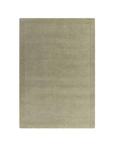 Tappeto York Sage in tinta unita verde salvia, design minimalista, lana naturale e lavorazione artigianale per eleganza e comfo