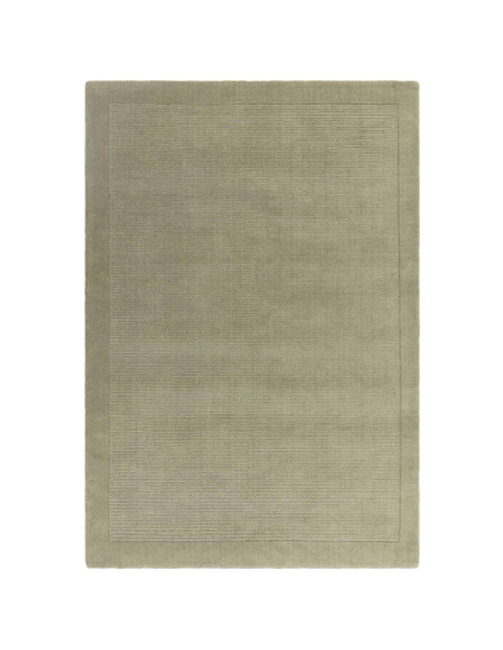 Tappeto York Sage in tinta unita verde salvia, design minimalista, lana naturale e lavorazione artigianale per eleganza e comfo