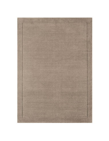 Tappeto York Taupe in lana naturale, minimal e tinta unita, perfetto per un ambiente elegante, confortevole e dal design raffin