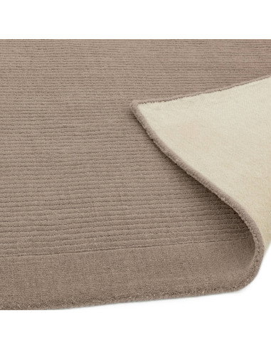 Tappeto York Taupe in lana naturale, minimal e tinta unita, perfetto per un ambiente elegante, confortevole e dal design raffin