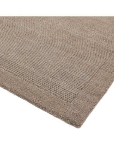 Tappeto York Taupe in lana naturale, minimal e tinta unita, perfetto per un ambiente elegante, confortevole e dal design raffin