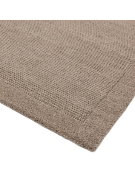 Tappeto York Taupe in lana naturale, minimal e tinta unita, perfetto per un ambiente elegante, confortevole e dal design raffin
