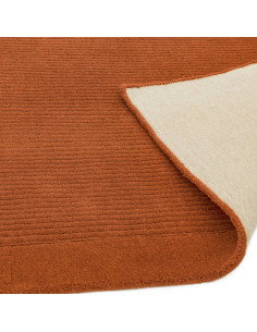 Tappeto tinta unita York Terracotta in lana naturale, design minimal con cornice elegante, perfetto per ambienti moderni e acco 2