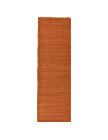 Elevate your space with the York Terracotta rug, a minimalist rug crafted from natural wool featuring an elegant geometric desi