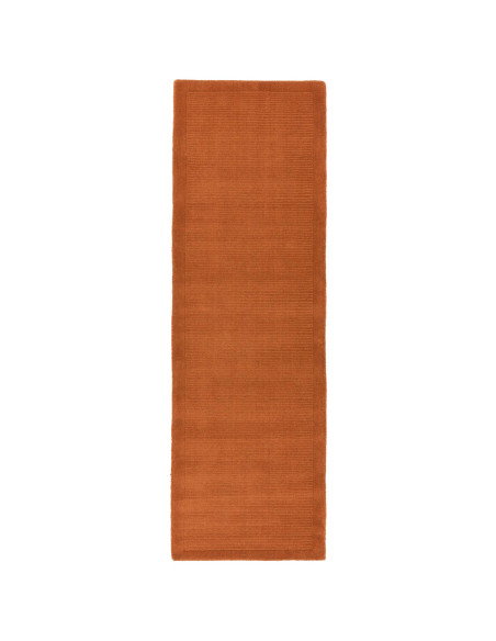 Elevate your space with the York Terracotta rug, a minimalist rug crafted from natural wool featuring an elegant geometric desi