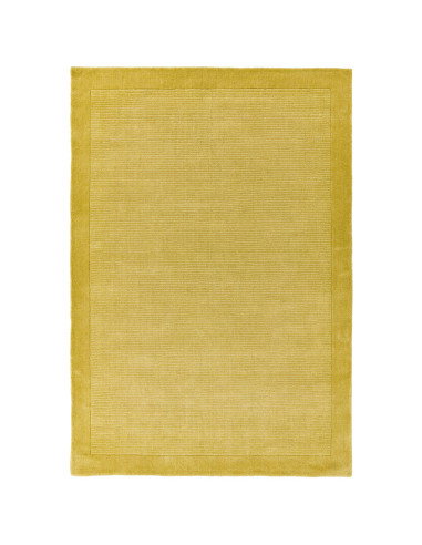Tappeto tinta unita York Yellow in lana naturale, design geometrico e stile minimal per un ambiente luminoso, elegante e confor