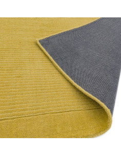 Tappeto tinta unita York Yellow in lana naturale, design geometrico e stile minimal per un ambiente luminoso, elegante e confor 2