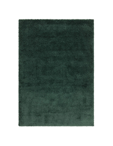 Tappeto shaggy Atlas Emerald verde smeraldo, pelo lungo 5 cm, morbido e resistente, perfetto per un ambiente elegante e confort