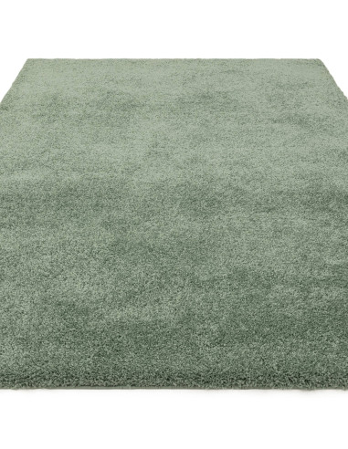 Tappeto shaggy verde salvia Atlas Sage, pelo lungo 5 cm, morbido e resistente, perfetto per un ambiente elegante e accogliente.