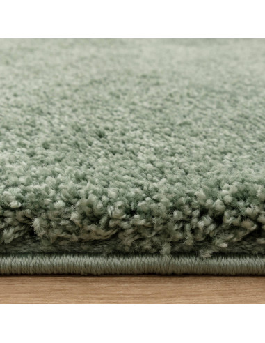 Add cozy comfort and style with the Atlas Sage shaggy rug, featuring soft texture, durable polypropylene fibers, and a calming