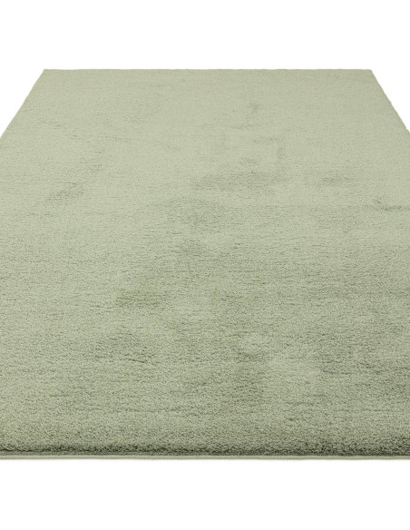 Tappeto shaggy Como Sage verde salvia, pelo lungo morbido e resistente, perfetto per un comfort elegante e facile da pulire in