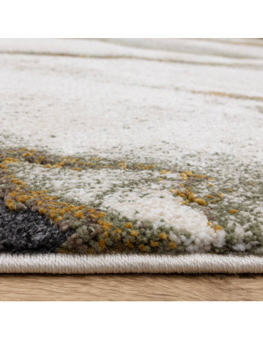 Add warmth and style with the Mirage Oasis Green shaggy rug, featuring an abstract design and plush texture perfect for any mod