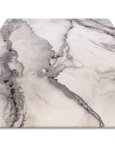 Elevate your space with the Mirage Oasis Grey shaggy rug, featuring a soft, durable design and stunning abstract patterns for m