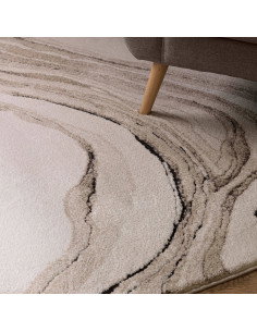 Tappeto Mirage Quartz Beige: eleganza e comfort con tappeti shaggy a pelo lungo, design astratto e facile manutenzione per ogni