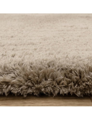 Tappeto Opulence Taupe: eleganza e comfort con pelo lungo, facile da pulire e resistente. Perfetto per ogni ambiente moderno e