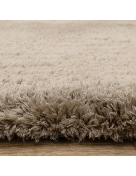 Tappeto Opulence Taupe: eleganza e comfort con pelo lungo, facile da pulire e resistente. Perfetto per ogni ambiente moderno e