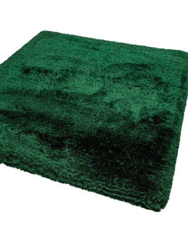 Add luxurious softness and vibrant emerald color to your space with this durable, hand-made plush shaggy rug—perfect for any mo
