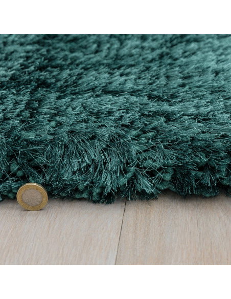 Tappeto shaggy Plush Petrol a pelo lungo, morbido e resistente, ideale per ambienti moderni. Eleganza e comfort in ogni passo.