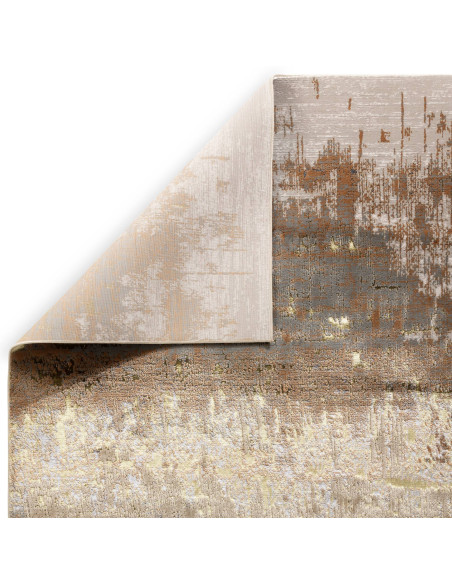 Tappeto Aurora AU01 Dune: design astratto, effetto seta e lucentezza per ambienti moderni eleganti, resistenti e facili da puli