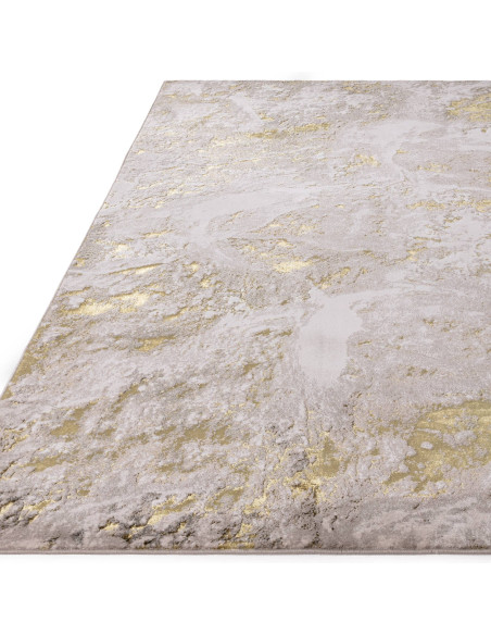 Tappeto Aurora AU06 Lustre: design moderno elegante con effetto lucido, morbidezza seta e riflessi dorati per ambienti raffinat