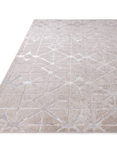 Elevate your space with the Aurora AU11 Lattice modern luxury rug, featuring a lustrous silk look and durable, easy-care design