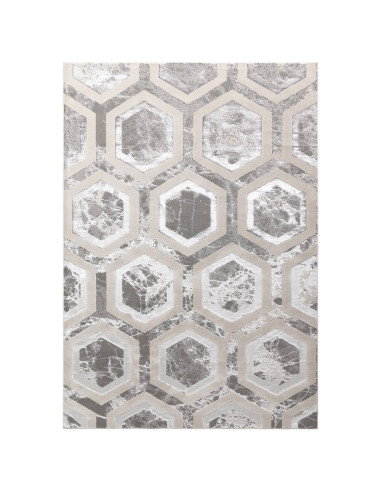 Elevate your space with the Aurora AU12 Crystal, a modern luxury rug featuring a silk look finish and a stunning geometric desi