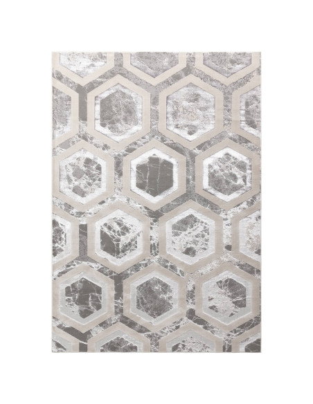Elevate your space with the Aurora AU12 Crystal, a modern luxury rug featuring a silk look finish and a stunning geometric desi