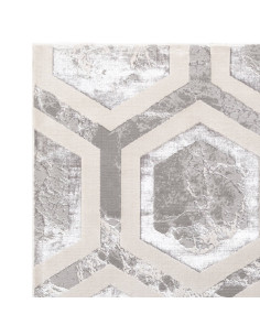 Elevate your space with the Aurora AU12 Crystal, a modern luxury rug featuring a silk look finish and a stunning geometric desi 2